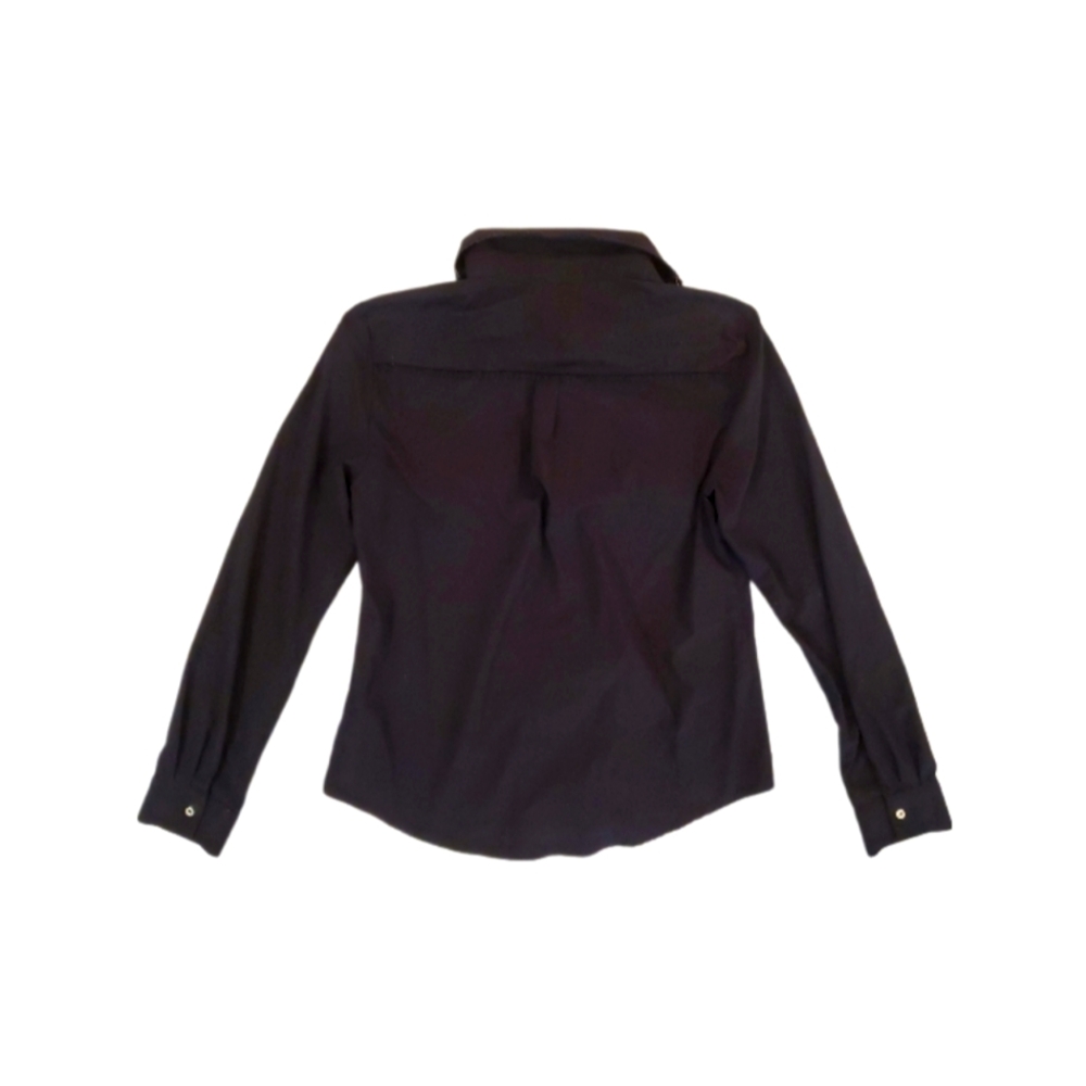 Bebe Women's Black Gold Button Ling Sleeve Blouse Medium - Picture 2 of 7